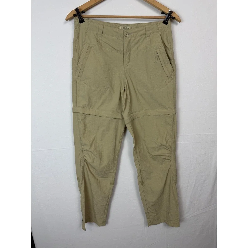 Royal Robbins Women's 6 Convertible Hiking Pants Tan Zip Off Cargo shorts‎